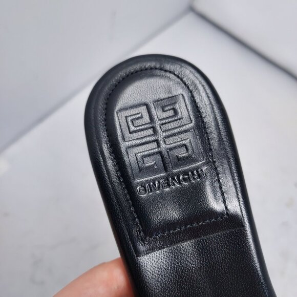 Givenchy Silver Crystal Black 4G Heel Slip on Sandal - Picture 7 of 11